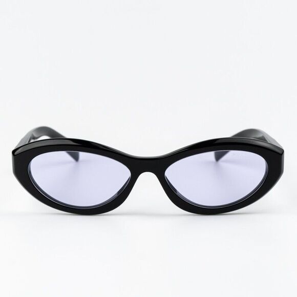NEW Prada PR26ZS 16K40J Black Violet Oval Women Sunglasses PR 26ZS - Picture 1 of 9